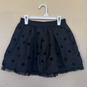Cherokee Girls Black Polka Dot Skater Skirt with Tulle Hem